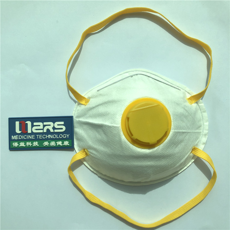Maschera a tazza n95 soffiata a fusione non tessuta antipolvere con valvola
